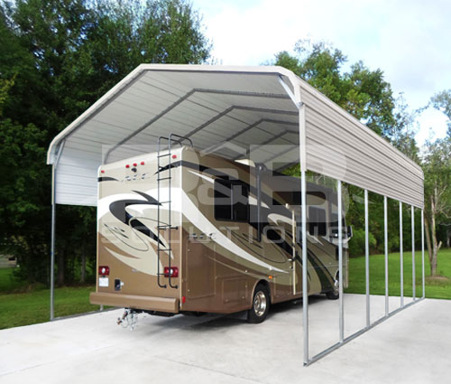 Carport RV Cover Structure in Ivory